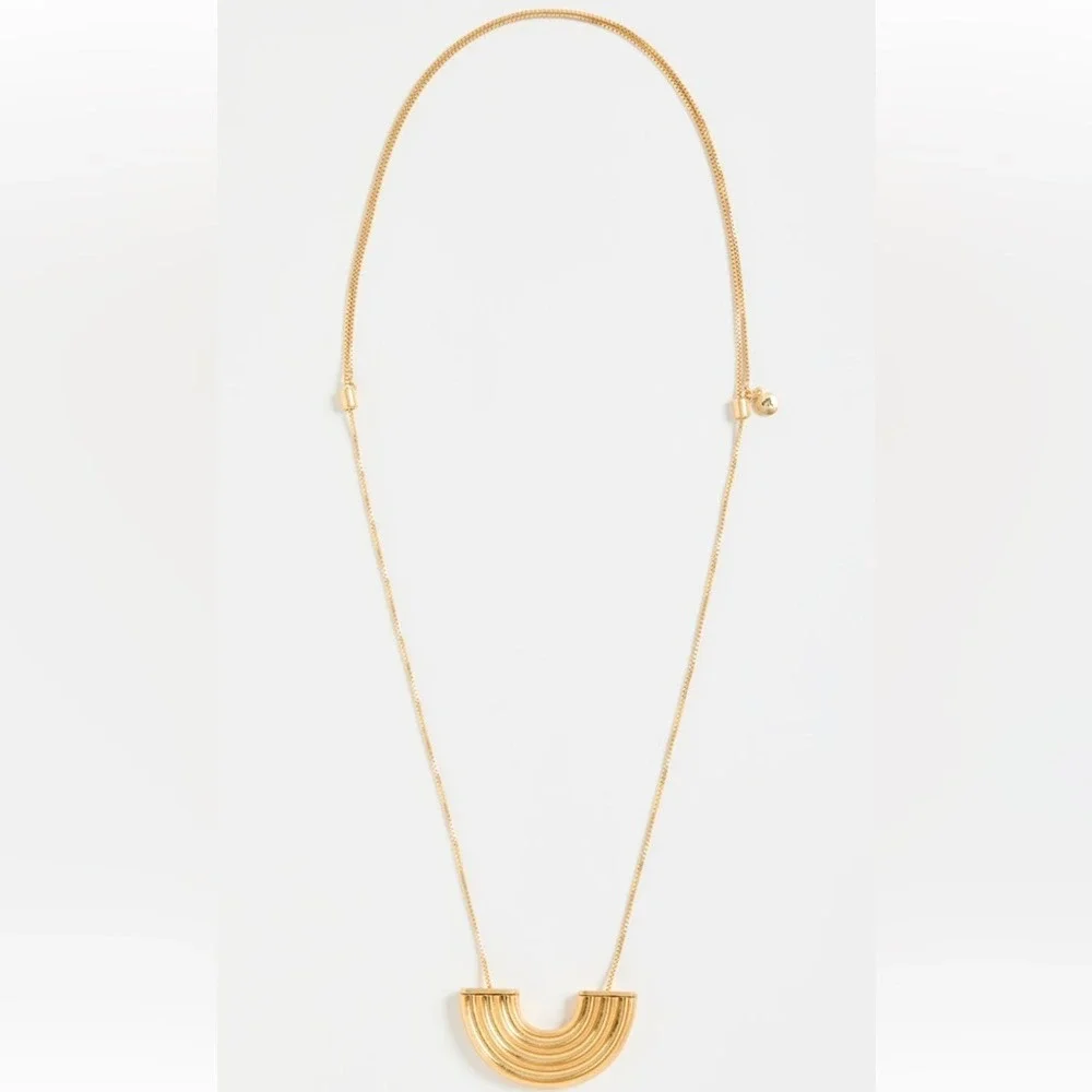 NWT Madewell Gold Archer Pendant Necklace - Picture 3 of 6